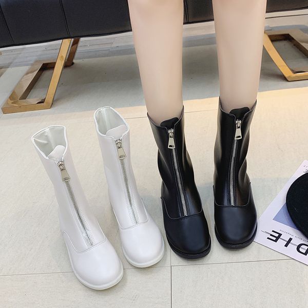 lace up boots shoes zipper boots-women leather booties luxury designer low heels booties round toe mid calf riding 2019 fashion, Black
lace up boots shoes zipper boots-women leather booties luxury designer low heels booties round toe mid calf riding 2019 fashion, Black