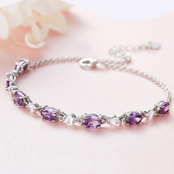 personality korean couple natural elegant zircon purple crystal silver beautiful charm bracelets fashion jewelry, Golden;silver
personality korean couple natural elegant zircon purple crystal silver beautiful charm bracelets fashion jewelry, Golden;silver