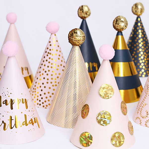 party hats 1 pcs golden and black happy birthday polka dot diy cute handmade cap crown shower baby decoration gifts supplie
party hats 1 pcs golden and black happy birthday polka dot diy cute handmade cap crown shower baby decoration gifts supplie