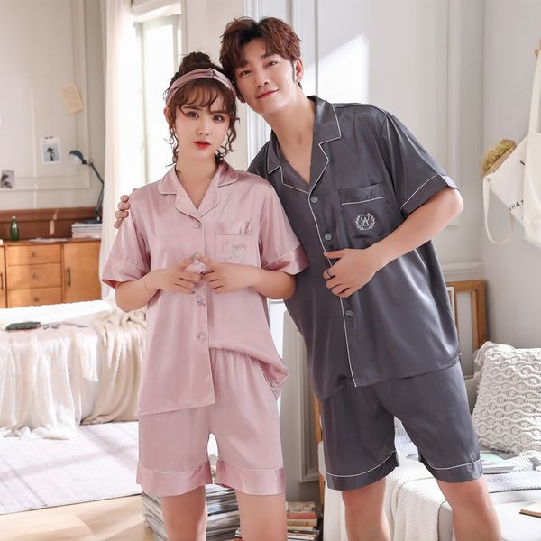 men's sleepwear fzslcyiyi summer fashion matching couple pajama sets imitated silk fabric pyjama suit nightwear lovers' lingerie +, Black;brown
men's sleepwear fzslcyiyi summer fashion matching couple pajama sets imitated silk fabric pyjama suit nightwear lovers' lingerie +, Black;brown