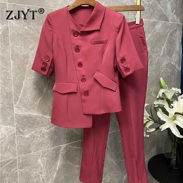 elegant office lady two piece outfits 2020 new summer women's set fashion irregular blazer suit pants matching sets twinset, White
elegant office lady two piece outfits 2020 new summer women's set fashion irregular blazer suit pants matching sets twinset, White