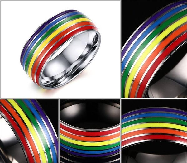 2020 новый 8mm радужные кольца gay pride лесбийская lgbt из нержавеющей стали красочные кольца пара кольцо диапазона ювелирных изделий для м, Silver
2020 новый 8mm радужные кольца gay pride лесбийская lgbt из нержавеющей стали красочные кольца пара кольцо диапазона ювелирных изделий для м, Silver