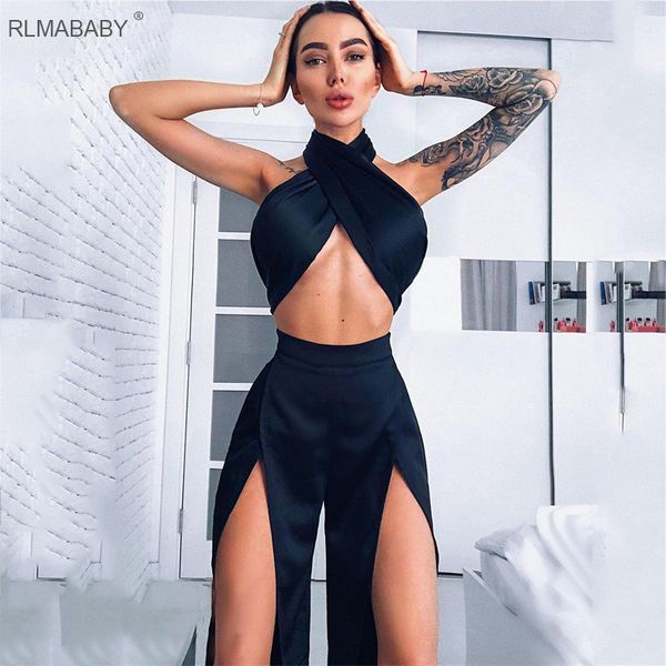 rlmababy black backless bandage 2 piece set women jumpsuit faux silk high waist splits rompers overalls night club jumpsuit, Black;white
rlmababy black backless bandage 2 piece set women jumpsuit faux silk high waist splits rompers overalls night club jumpsuit, Black;white