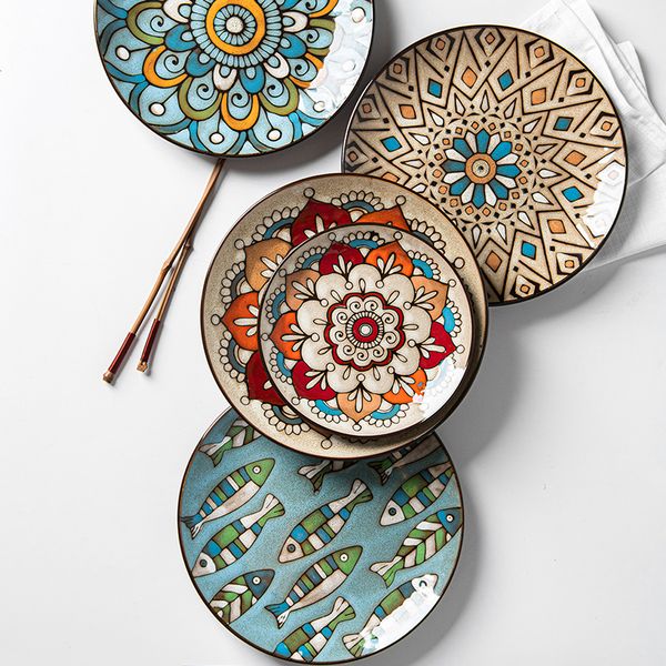 creative round ceramic steak food dish chinese style hand painted tableware dinner plate cup high end dinnerware
creative round ceramic steak food dish chinese style hand painted tableware dinner plate cup high end dinnerware