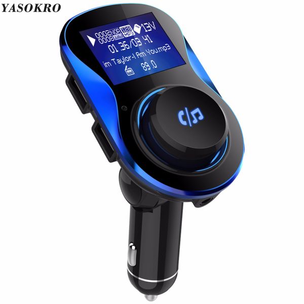 

yasokro fm transmitter aux modulator bluetooth handscar kit car audio mp3 player with 3.1a fast charge dual usb charger