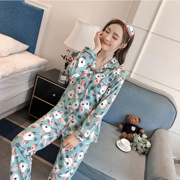 2019 autumn women's pajamas sets with cartoon print fashion luxury female cotton two pieces shirts + pants nighties sleepwear, Black;red
2019 autumn women's pajamas sets with cartoon print fashion luxury female cotton two pieces shirts + pants nighties sleepwear, Black;red