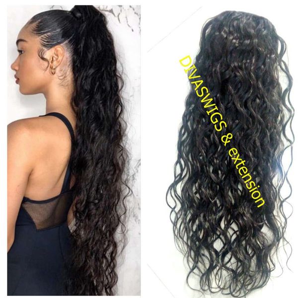 extra long gorgeous curly pony tail hairpiece drawstring new fashion wavy brazilian ponytail 24inch 160g can be flat iron straight 1b color, Black
extra long gorgeous curly pony tail hairpiece drawstring new fashion wavy brazilian ponytail 24inch 160g can be flat iron straight 1b color, Black