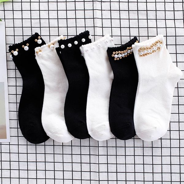 black/white korean reto pearl socks women elastic cotton handmade meias creative socks harajuku calcetines mujer
black/white korean reto pearl socks women elastic cotton handmade meias creative socks harajuku calcetines mujer
