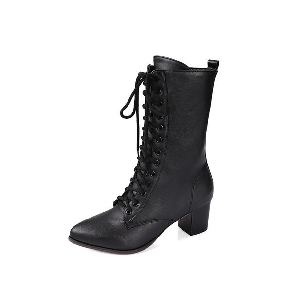 pqecfs big size 32-42 2019 spring & autumn women solid lace-up high heels mid-calf boots 3 colors, Black
pqecfs big size 32-42 2019 spring & autumn women solid lace-up high heels mid-calf boots 3 colors, Black