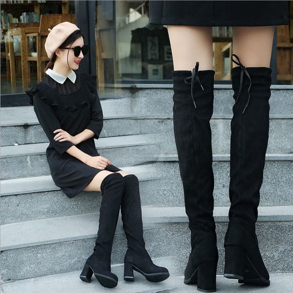 women boots winter 2019 new europe and the united states after the high-heeled knee boots high-heeled suede elastic women, Black
women boots winter 2019 new europe and the united states after the high-heeled knee boots high-heeled suede elastic women, Black