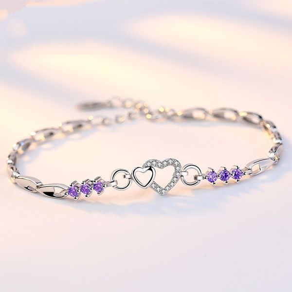 romantic heart 925 sterling silver bracelet women purple zircon diomand crystal bangle wedding bracelets fine jewelry gift, Golden;silver
romantic heart 925 sterling silver bracelet women purple zircon diomand crystal bangle wedding bracelets fine jewelry gift, Golden;silver