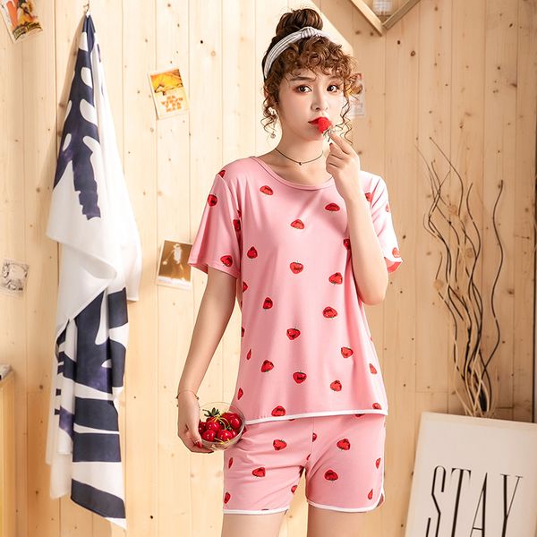 2020 summer short sleeve thin print pajamas sets for women shorts sleepwear suit femme pyjama homewear pijama mujer home clothes, Black;red
2020 summer short sleeve thin print pajamas sets for women shorts sleepwear suit femme pyjama homewear pijama mujer home clothes, Black;red
