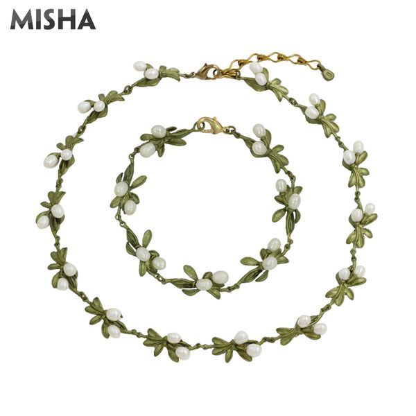 misha new jewelry sets pearl necklace and bracelet for women handmade enamel glaze trendy jewellry 02069, Silver
misha new jewelry sets pearl necklace and bracelet for women handmade enamel glaze trendy jewellry 02069, Silver