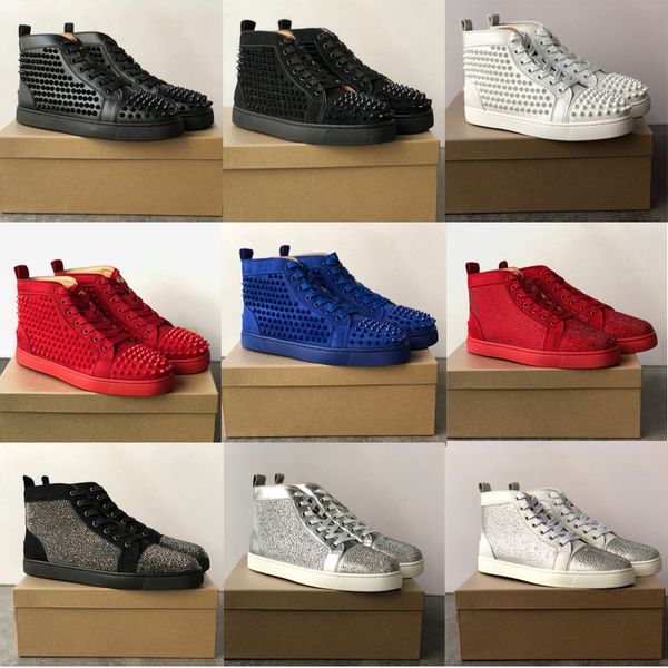 big size men red bottoms shoes high-orlato spikes sneakers fashion black blue suede flat trainers red bottoms trainers with box eu47
big size men red bottoms shoes high-orlato spikes sneakers fashion black blue suede flat trainers red bottoms trainers with box eu47