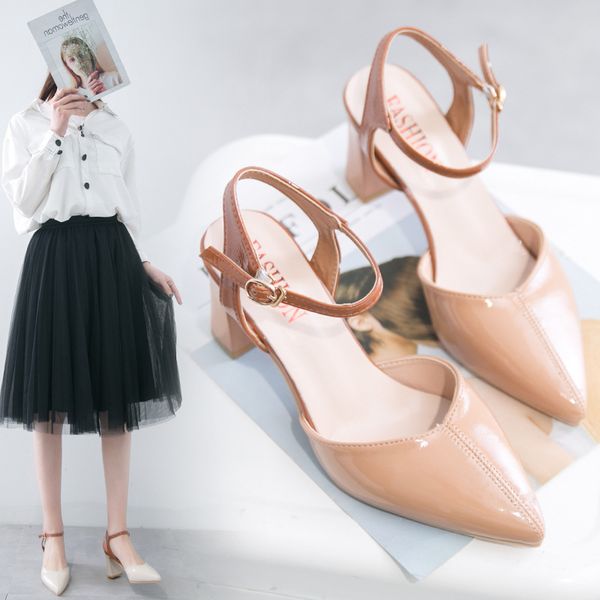 high heels japanned leather gladiator shoes woman retro mixed color pointy slingback cutout buckle strap sandale female flipflop, Black
high heels japanned leather gladiator shoes woman retro mixed color pointy slingback cutout buckle strap sandale female flipflop, Black
