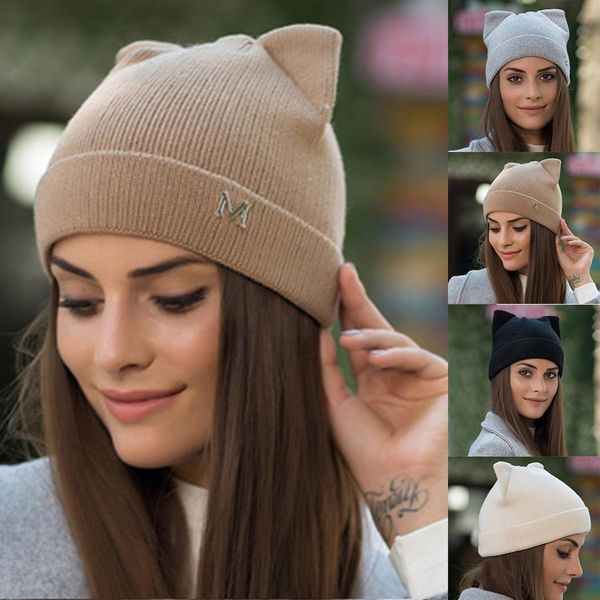 women cute cat ears knitted hat casual winter warm beanie wool autumn, white, khaki, gray, black cap solid, Blue;gray
women cute cat ears knitted hat casual winter warm beanie wool autumn, white, khaki, gray, black cap solid, Blue;gray