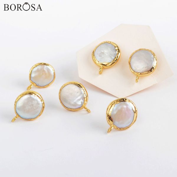 borosa 5/10pairs fashion natural freshwater pearl stud earring finding geometric baroque pearl earring jewelry accessories pj418, Golden;silver
borosa 5/10pairs fashion natural freshwater pearl stud earring finding geometric baroque pearl earring jewelry accessories pj418, Golden;silver