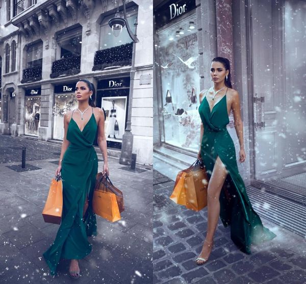 2019 dark green new a line prom dresses deep v neck high side split backless formal dresses evening gowns dresses vestido de novia, Black
2019 dark green new a line prom dresses deep v neck high side split backless formal dresses evening gowns dresses vestido de novia, Black