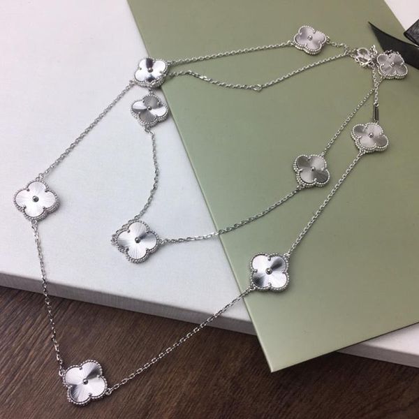 new exquisite clover carved 18k silver sweater necklace for women fashion brand designer jewelry for women
new exquisite clover carved 18k silver sweater necklace for women fashion brand designer jewelry for women