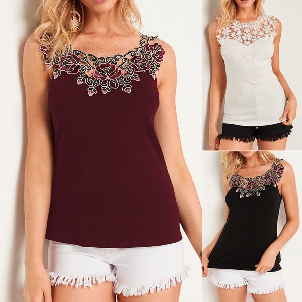 sleeveless tank women fashion women o-neck sleeveless floral applique patchwork casual camis tank ladies shirt fashion, White
sleeveless tank women fashion women o-neck sleeveless floral applique patchwork casual camis tank ladies shirt fashion, White