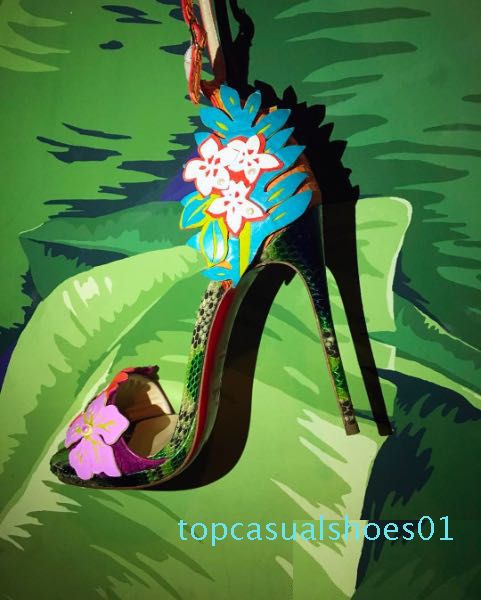 

adorable flower ankle strap designer slides sandal women high heel dress shoes luxury high heels size 35 to 40 01t, Black