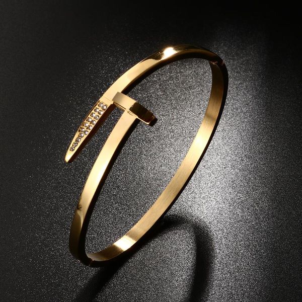 brand charm women gold cuff bangles trendy stainless steel wedding party crystal bangles for women female jewelry, Black
brand charm women gold cuff bangles trendy stainless steel wedding party crystal bangles for women female jewelry, Black