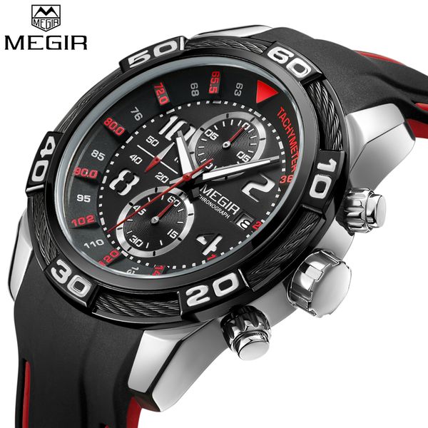 megir sport watch men brand fashion business silicone waterproof male chronograph clock man quartz watches wristwatch, Slivery;brown
megir sport watch men brand fashion business silicone waterproof male chronograph clock man quartz watches wristwatch, Slivery;brown
