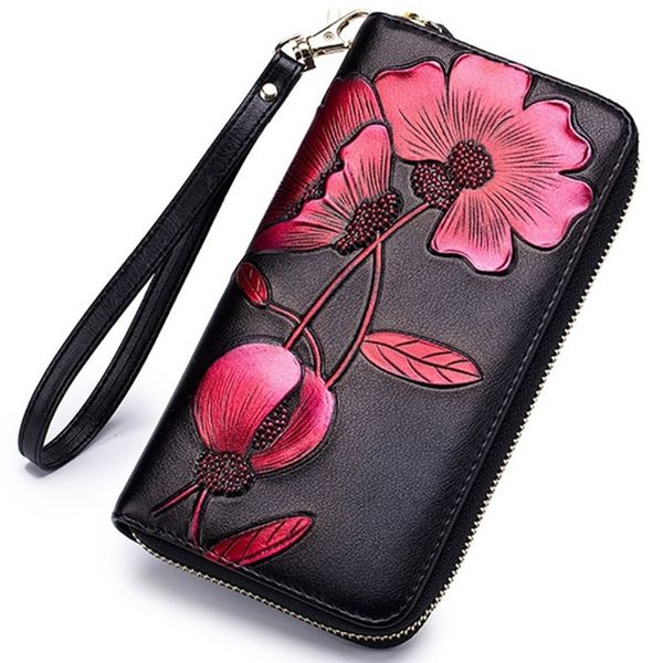 tftp-women's elegant floral leather wallet fashion long ladies clutch bag multi-function coin purse, Red;black
tftp-women's elegant floral leather wallet fashion long ladies clutch bag multi-function coin purse, Red;black