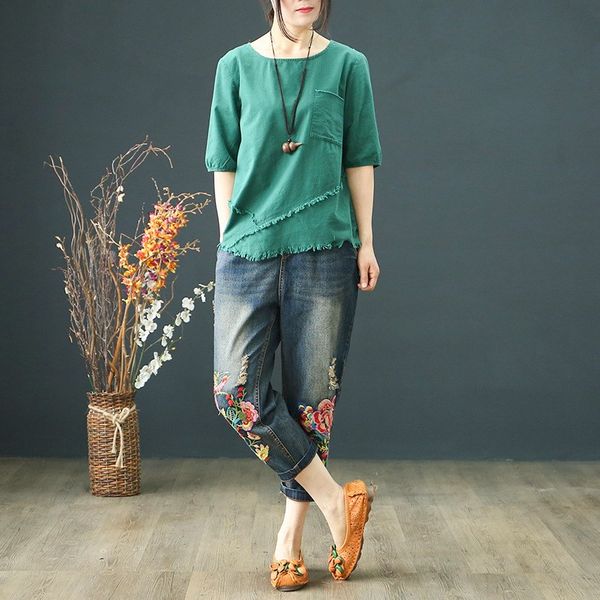 autumn vintage elastic high waist embroidery jeans washed lace up boyfriend ripped jeans women straight denim trousers, Blue
autumn vintage elastic high waist embroidery jeans washed lace up boyfriend ripped jeans women straight denim trousers, Blue