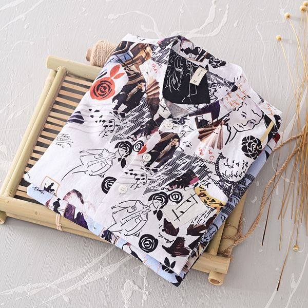 2020 men casual three-quarter-length sleeve print shirt teenager comfortable cotton linen fashion flower shirt, White;black
2020 men casual three-quarter-length sleeve print shirt teenager comfortable cotton linen fashion flower shirt, White;black