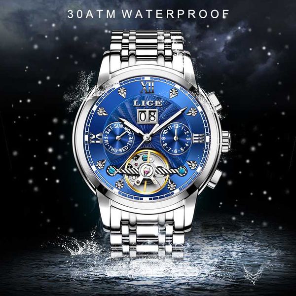 relogio masculino lige men watch mechanical fashion brand stainless steel sports watches mens automatic watch, Slivery;brown
relogio masculino lige men watch mechanical fashion brand stainless steel sports watches mens automatic watch, Slivery;brown