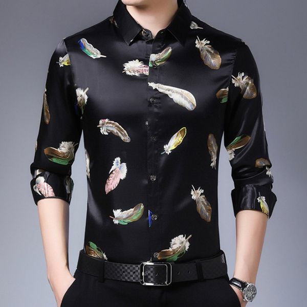 design men shirt long sleeve printed casual shirt brand formal business thin for men fashion party shirts, White;black
design men shirt long sleeve printed casual shirt brand formal business thin for men fashion party shirts, White;black