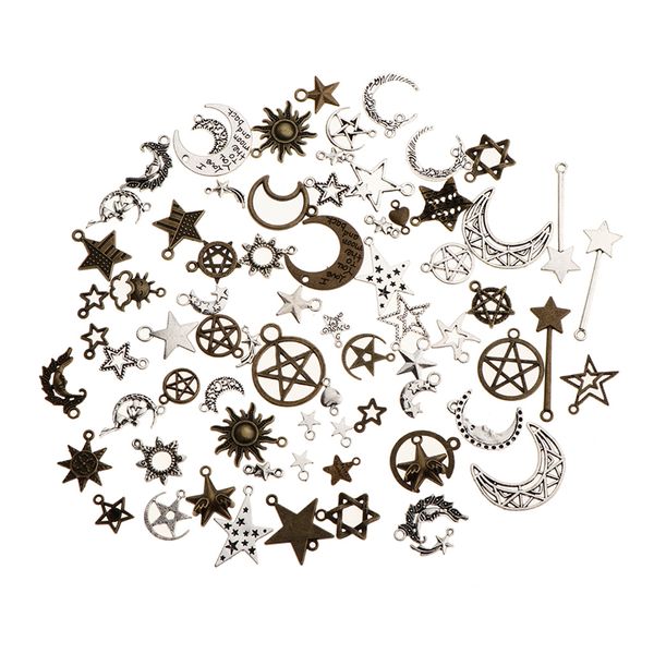100g assorted moon stars charms bulk pendant jewelry finding diy necklace making accessories, Silver
100g assorted moon stars charms bulk pendant jewelry finding diy necklace making accessories, Silver