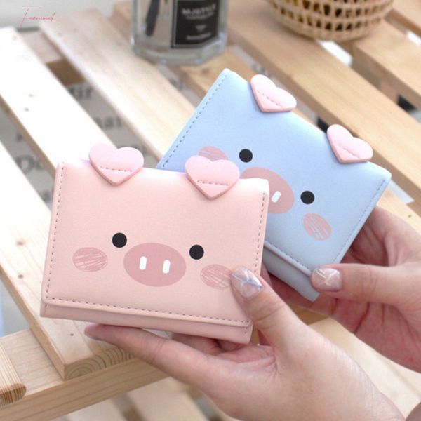 2020 new cute cartoon pig designer wallet pu women purse ladies trifold wallets female small money purses pink blue, Red;black
2020 new cute cartoon pig designer wallet pu women purse ladies trifold wallets female small money purses pink blue, Red;black