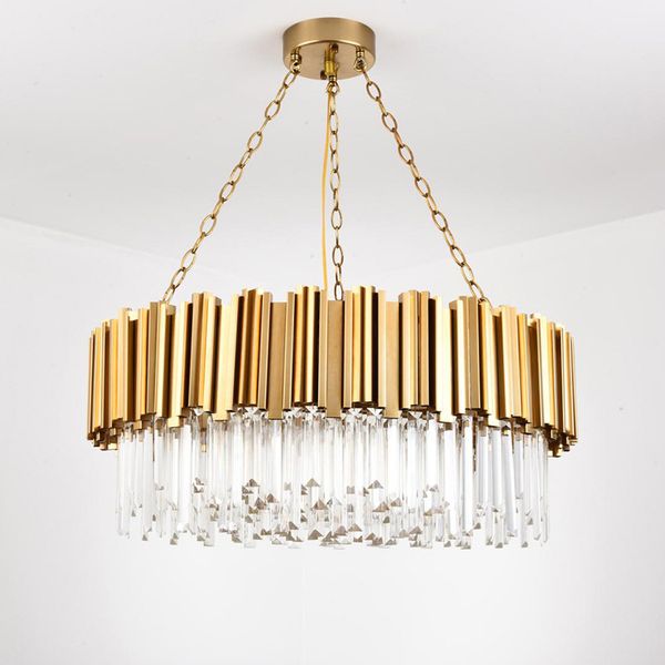 modern crystal lamp chandelier for living room luxury gold round stainless steel chain chandeliers lighting ac100-240v
modern crystal lamp chandelier for living room luxury gold round stainless steel chain chandeliers lighting ac100-240v