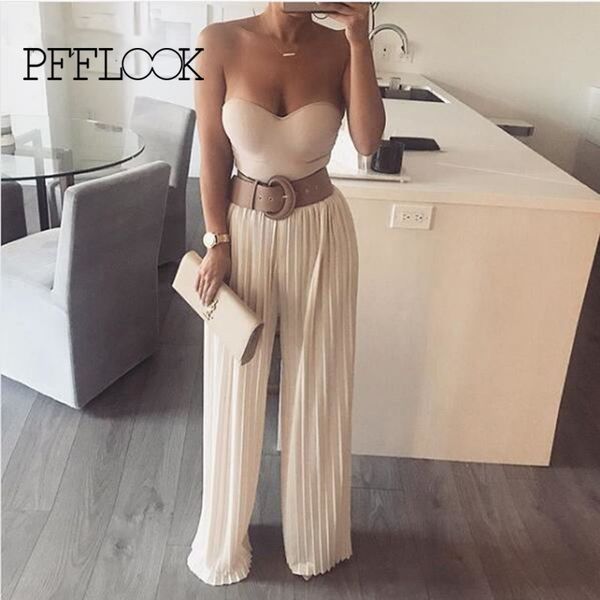 pfflook strapless jumpsuits for women 2019 patchwork solid romper playsuit pleated wide leg pant party overall female, Black;white
pfflook strapless jumpsuits for women 2019 patchwork solid romper playsuit pleated wide leg pant party overall female, Black;white