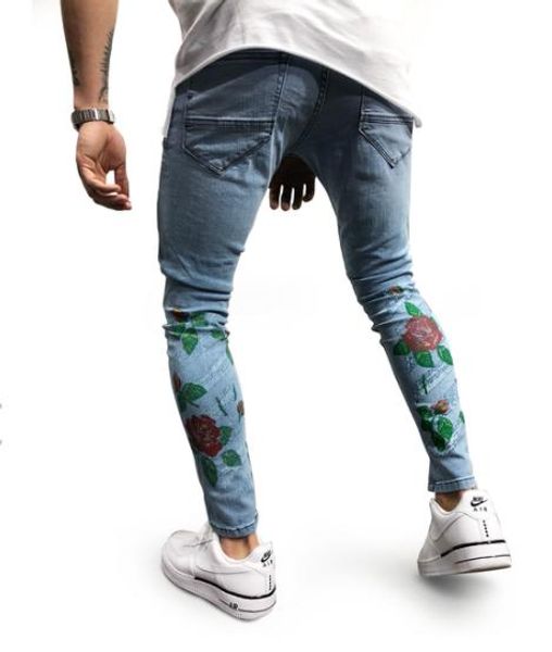 mens street blue hole jeans printed skinny straight slim elastic denim fit pants male fashion long jeans
mens street blue hole jeans printed skinny straight slim elastic denim fit pants male fashion long jeans