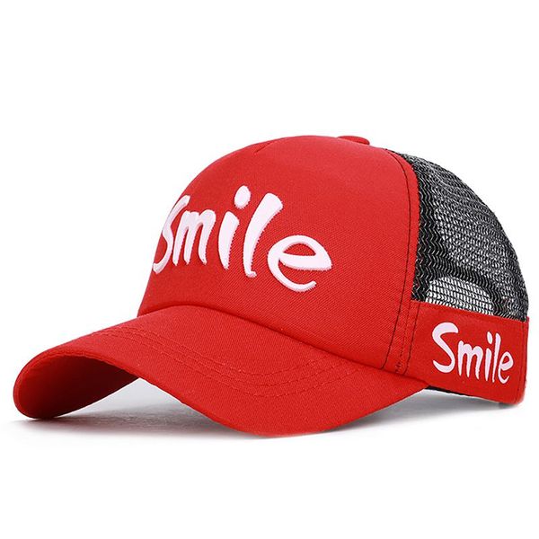 children summer smile letter printed peaked cap with adjustable back closure mesh baseball hat headwear outdoor sports wear
children summer smile letter printed peaked cap with adjustable back closure mesh baseball hat headwear outdoor sports wear