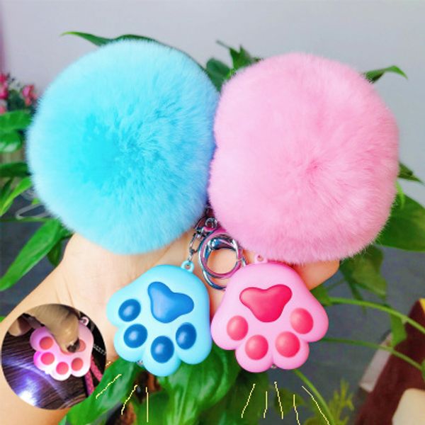 key holder women pom pom puffy ball cat foot cartoon buckle bag pendant decoration have led light key chain rings girls gift, Silver
key holder women pom pom puffy ball cat foot cartoon buckle bag pendant decoration have led light key chain rings girls gift, Silver