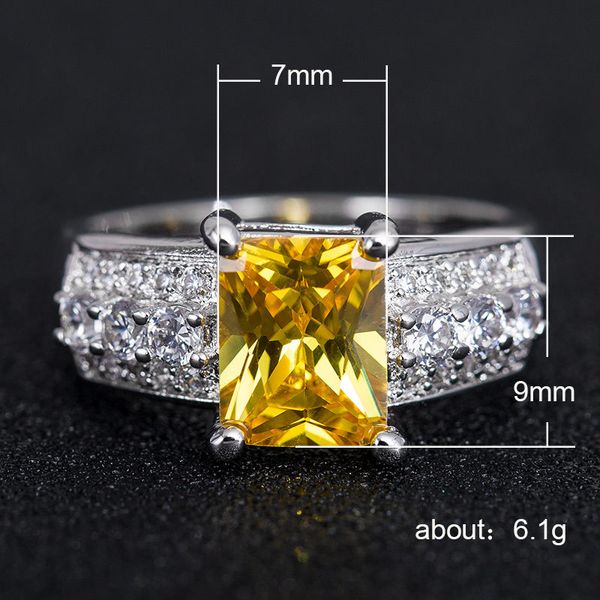euramerican fashion pop yellow/red crystal zircon princess rings luxury square zircon wedding rings for women party jewelry anel, Silver
euramerican fashion pop yellow/red crystal zircon princess rings luxury square zircon wedding rings for women party jewelry anel, Silver