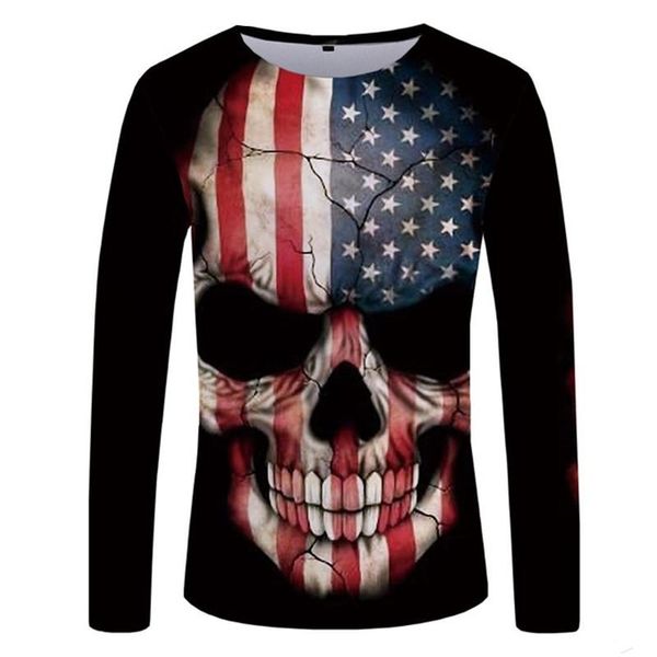 skull t shirt men long sleeve shirt pirate rock the sea graphic punk printed tshirt gothic cool 3d t-shirt mens clothing size s-5xl, White;black 
skull t shirt men long sleeve shirt pirate rock the sea graphic punk printed tshirt gothic cool 3d t-shirt mens clothing size s-5xl, White;black
