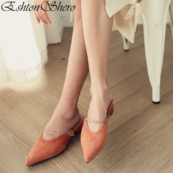 eshtonshero summer woman slippers low heels leather+pu slip on pointed toe slingback fashion ladies wedding shoes size 3-8, Black
eshtonshero summer woman slippers low heels leather+pu slip on pointed toe slingback fashion ladies wedding shoes size 3-8, Black