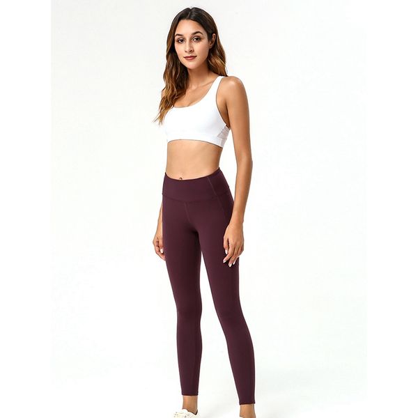 ankle-length high waist double-sided smooth leggings tight trousers women yoga nine pants running sportswear with pockets, White;red
ankle-length high waist double-sided smooth leggings tight trousers women yoga nine pants running sportswear with pockets, White;red