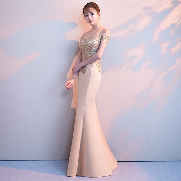 off shoulder dress appliques chinese style evening dress improved fishtail cheongsam full length gowns size xs-3xl, Red
off shoulder dress appliques chinese style evening dress improved fishtail cheongsam full length gowns size xs-3xl, Red