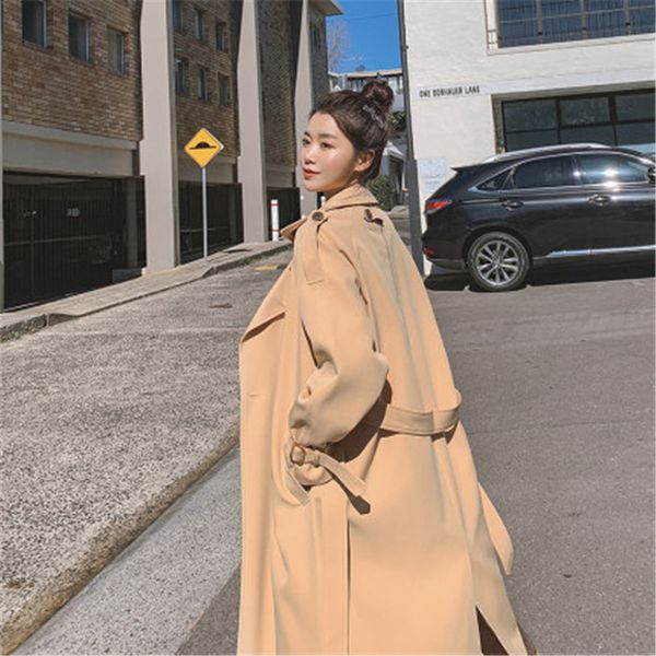 2020 new spring autumn windbreaker women's clothing fashion temperament korean loose long trench coats for women overcoats g103, Tan;black
2020 new spring autumn windbreaker women's clothing fashion temperament korean loose long trench coats for women overcoats g103, Tan;black