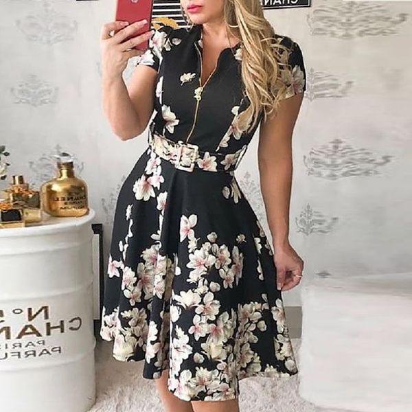 flower print dress 2018 elegant streetwear trip high waist women autumn dress a-line office dresses, Black;gray
flower print dress 2018 elegant streetwear trip high waist women autumn dress a-line office dresses, Black;gray