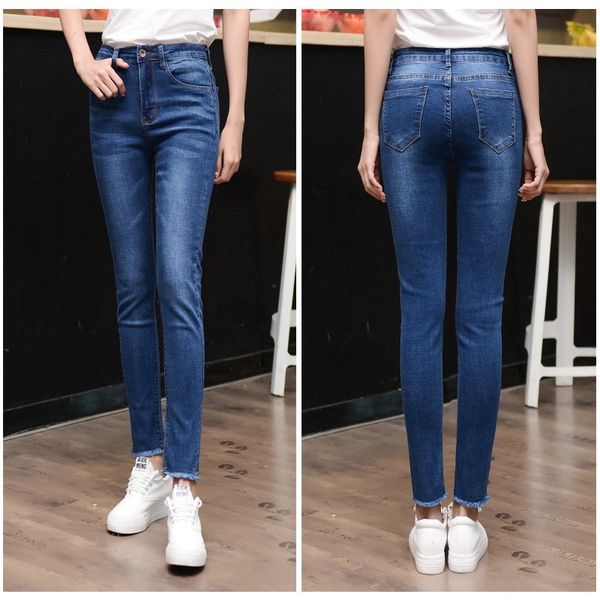 women jeans 2019 spring high street casual frayed skinny high waist slim fit denim pants pencil jeans for women plus size, Blue
women jeans 2019 spring high street casual frayed skinny high waist slim fit denim pants pencil jeans for women plus size, Blue