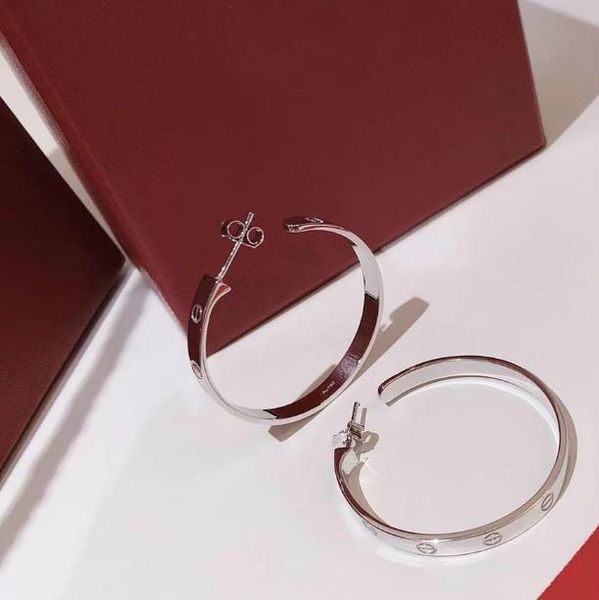 designer brand love earrings s925 sterling silver smooth no drill screw big earrings women jewelry gift with stamp
designer brand love earrings s925 sterling silver smooth no drill screw big earrings women jewelry gift with stamp