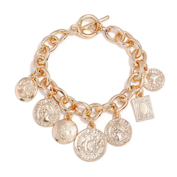 women men's hip hop copper coins head coin alloy charm bracelet tassels bracelets, Black
women men's hip hop copper coins head coin alloy charm bracelet tassels bracelets, Black