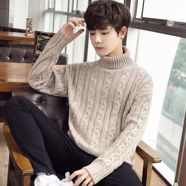 2019 teenagers new twist sweater qiu dong men's loose half a turtle neck sweater, White;black
2019 teenagers new twist sweater qiu dong men's loose half a turtle neck sweater, White;black
